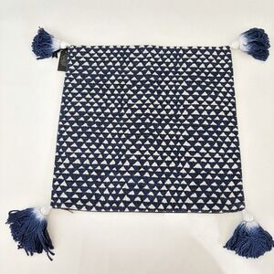 Villa by Classic Home Indigo Navy Blue Beige 20 x 20 Pillow Cover Pottery Barn